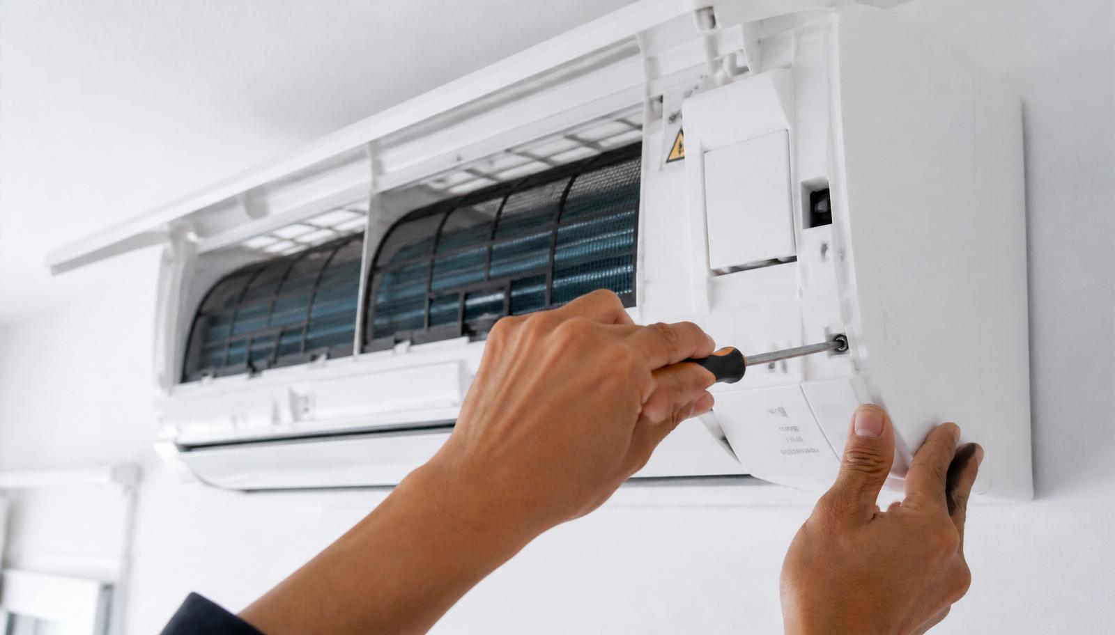 Rinsing the filter of a wall-mounted air-conditioning unit